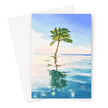 Palm Tree, art greeting card. Portrait format