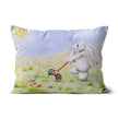 Rabbit artwork design rectangular throw cushion