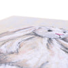 Rabbit canvas art print. Close up of canvas fabric