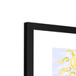 Fine art print with white border in a black frame. Top corner detail