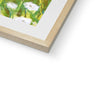 Fine art print in wooden frame with white mount. Corner detail