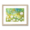 Dandelion seeds wall art print. Wooden frame with white matt