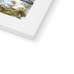 Fine art print in white frame with white mount. Corner detail