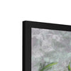 Crazy Daisies art print in a black frame. Close up of top corner and frame