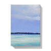 The White Sailboat afloat on tranquil turquoise seas, artwork design hardback journal. Back cover view.