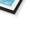 White Sailboat fine art print. Close up of bottom corner and black frame detail