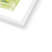 Fine art print with white border in a white frame. Corner detail