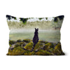 Black Cat, artistic design sofa cushion. Rectangular shape