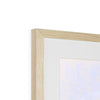 Rabbit nursery art print. Natural frame top corner detail