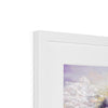 Winter's Magic fine art print in white frame. Close up of top corner detail