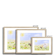 Adorable rabbit painting. Artwork prints in wooden frame with a white mount. Different sizes