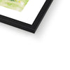 Fine art print with white border in a black frame. Corner detail