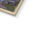 Crazy Daisies art print in a natural frame. Close up of bottom corner and frame