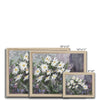 Colourful and modern white daisy flowers art prints in a natural frame. Different sizes