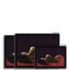 Beautiful woman draped in red velvet. Fine Art Prints in black frame. Different sizes