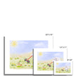 Adorable rabbit in the meadow flowers artwork prints. Unframed. Different sizes.