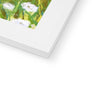 Fine art print in white frame with white mount. Corner detail