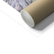 Fine art print, corner detail and cardboard tube used for shipping purposes