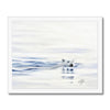 Polar Bear swimming in the ocean. Minimalist, realism fine art print with white frame. Landscape orientation.