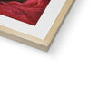 Art print with natural light wooden frame. Corner detail