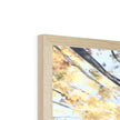 Tree Canopy in Fall, fine art print in natural light wooden frame. Top corner detail.