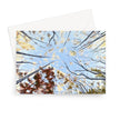 Fall trees, art greeting card. Landscape format