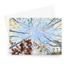 Fall trees, art greeting card. Landscape format