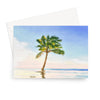 Palm Tree, summertime art greeting card. Landscape format