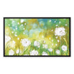 Dandelion Seeds artwork fine art canvas prints with a black picture frame. Landscape format.