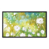 Dandelion Seeds artwork fine art canvas prints with a black picture frame. Landscape format.