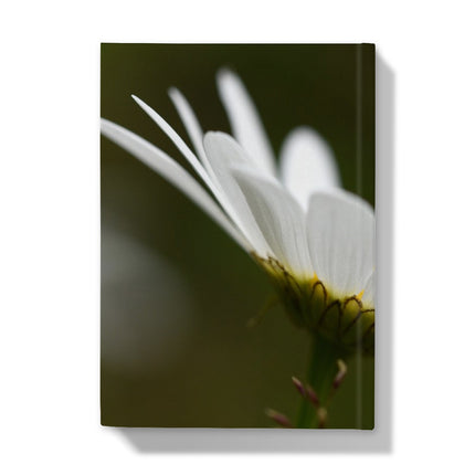 White daisy flower hardback journal, back cover