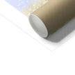 Rabbit and meadow flowers artwork print with a white border. Corner detail, cardboard tube used for shipping.