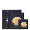 Yellow rose artwork canvas prints with black picture frame. Different sizes. Square format.