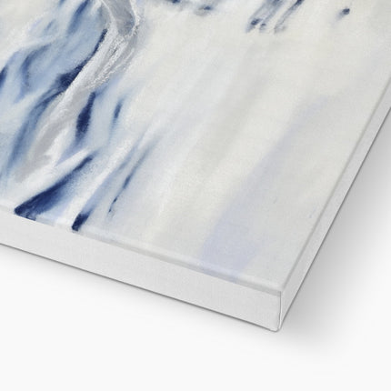 Polar Bear swimming painting. Canvas fine art print. Corner detail.