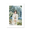 Beautiful Woman wearing a Japanese Kimono. Fine Art Print with white border. Portrait orientation.