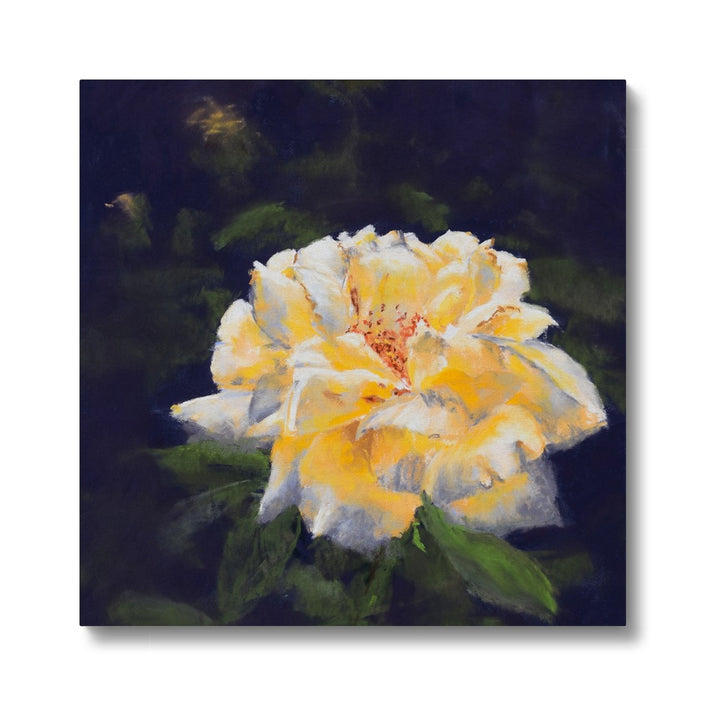 Golden yellow rose artwork fine art canvas print. Ready to hang 