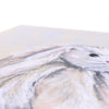 Rabbit canvas art print. Close up and showing the canvas fabric