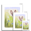 Brown Rabbit and meadow flowers painting. Artwork prints. Different sizes