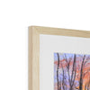 Winter Wonderland framed fine art print. Close up of top corner and natural frame