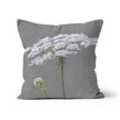 Grey and white flower throw pillow