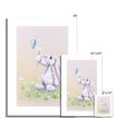 Adorable rabbit and daisies artwork, canvas fine art prints. Unmounted. Different sizes. Eco and Vegan-friendly Art Print