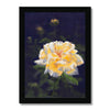 Single Yellow Rose Flower artwork print with black frame. 