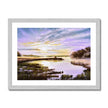 Sunset Marsh artwork print in silver frame. 