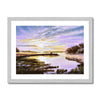 Sunset Marsh artwork print in silver frame. 