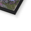 Crazy Daisies art print in a black frame. Close up of bottom corner and frame