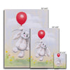 Rabbit, balloon and flowers fine art canvas nursery prints. Different sizes