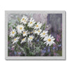 White daisy flowers art print in a silver frame