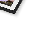 marshland sunset fine art framed print. Black frame corner detail.