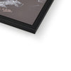 Fine art print in black frame. Corner detail