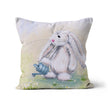 Beautiful white fluffy rabbit artwork design sofa cushion